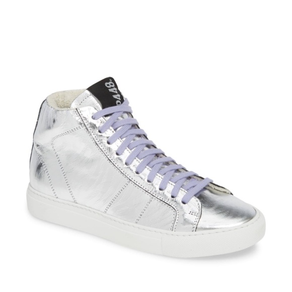 Brand New P448 Silver Metallic High Top Sneaker